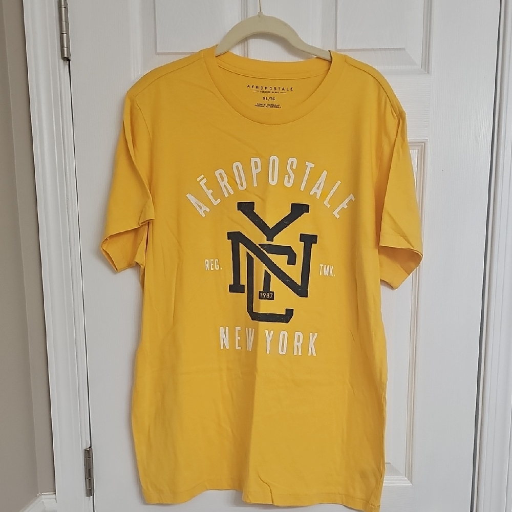 Aeropostale Yellow Graphic Tee Men's
